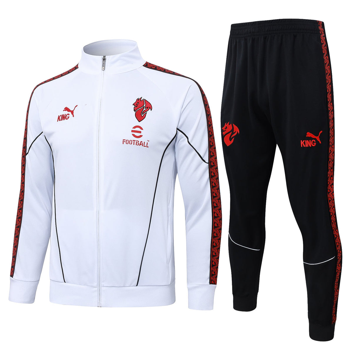 Milan White/Black Tracksuit Full-Zip 25/26