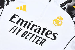 Real Madrid White/Black Tracksuit Half-Zip 25/26