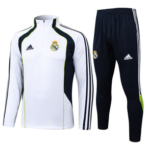 Real Madrid White/Black Tracksuit Half-Zip 25/26