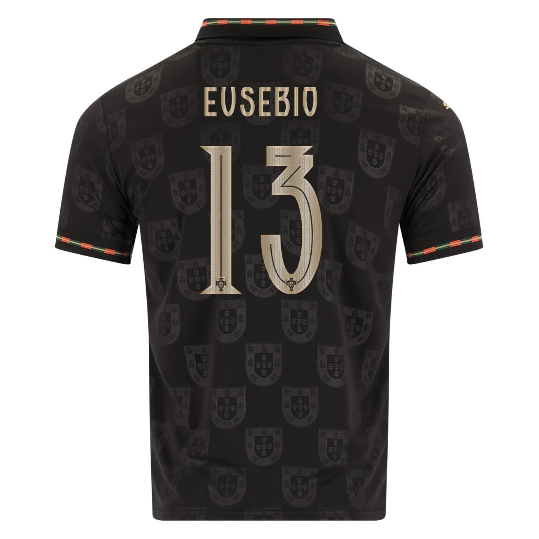 Portugal Fan Jersey Black Panther 2025/26 #13 Eusebio and #7 Ronaldo