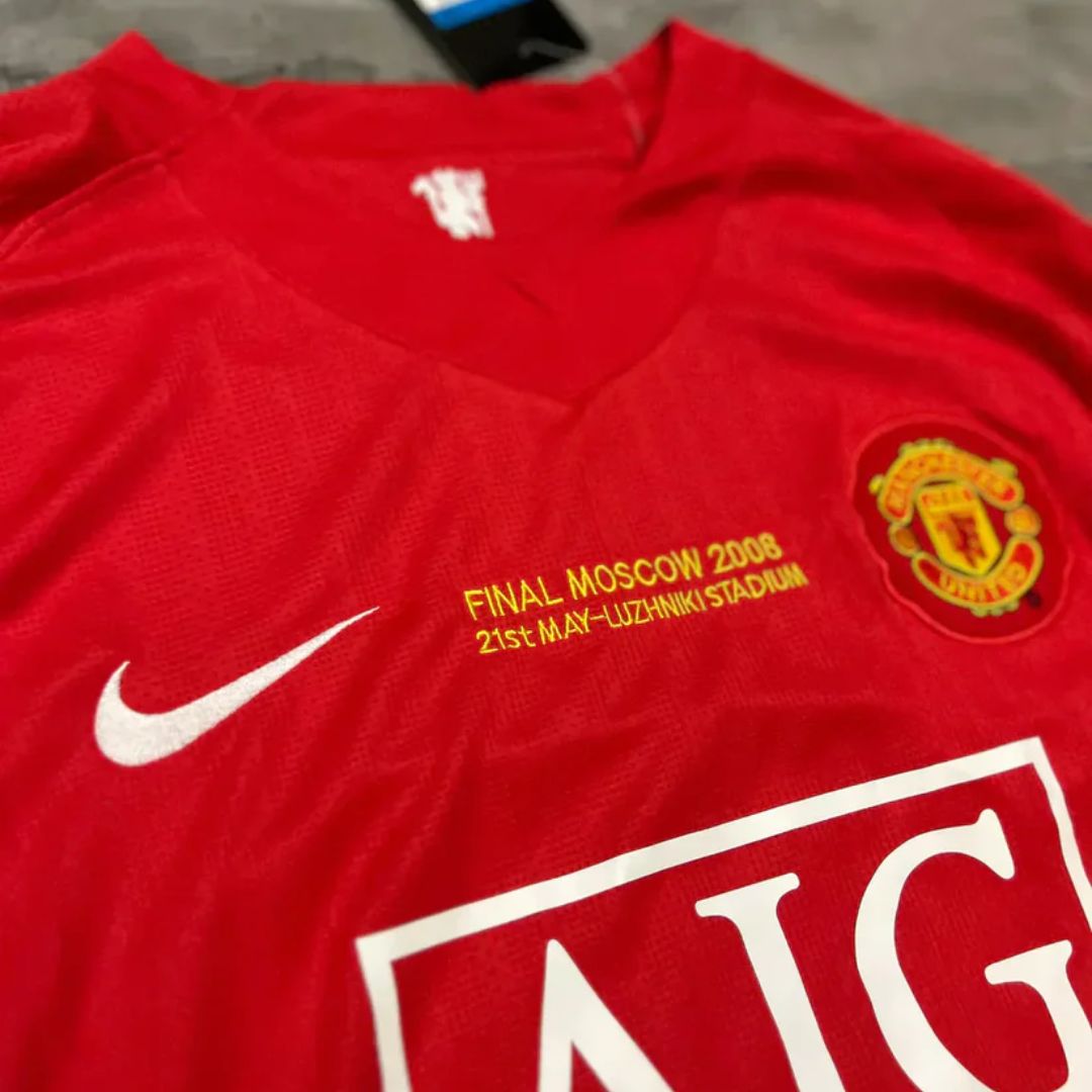 Manchester United 07/08 Home Jersey - Retro Version Long Sleeve