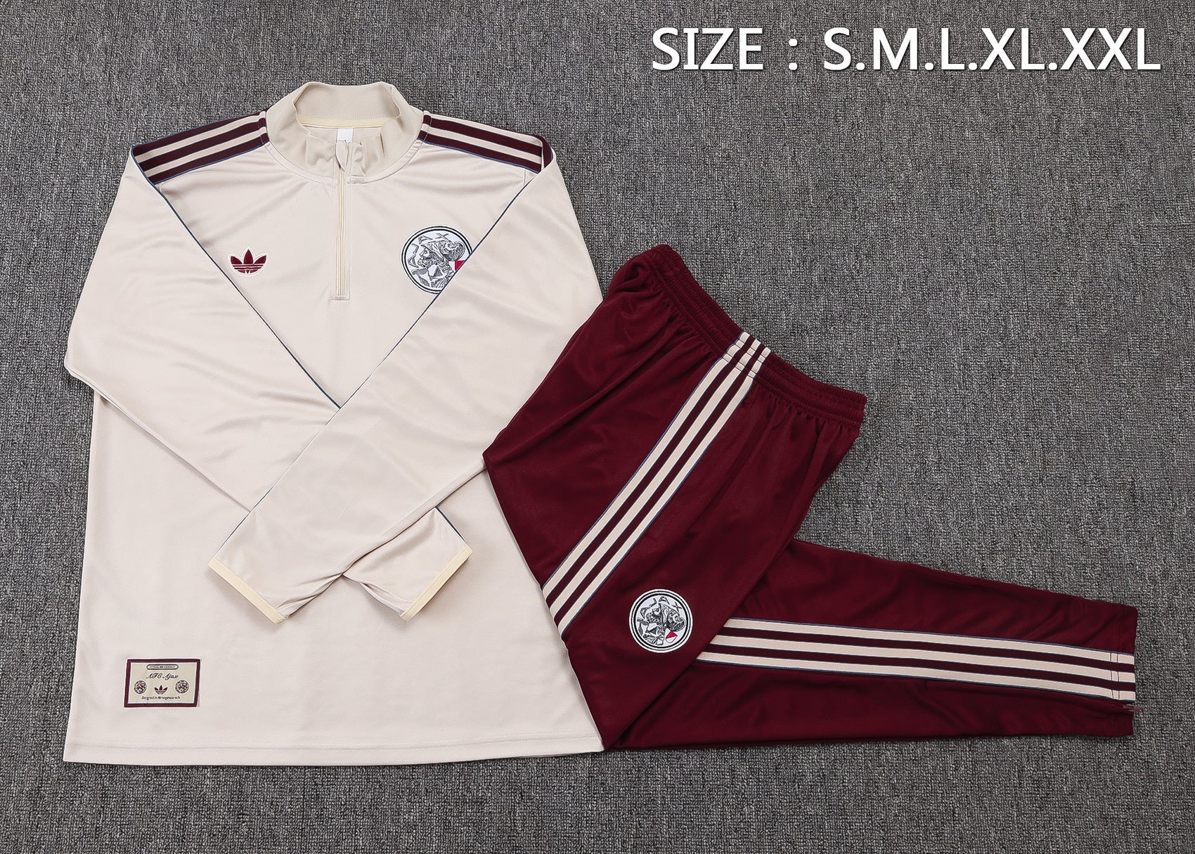 Ajax Beige/Red Tracksuit Half-Zip 25/26