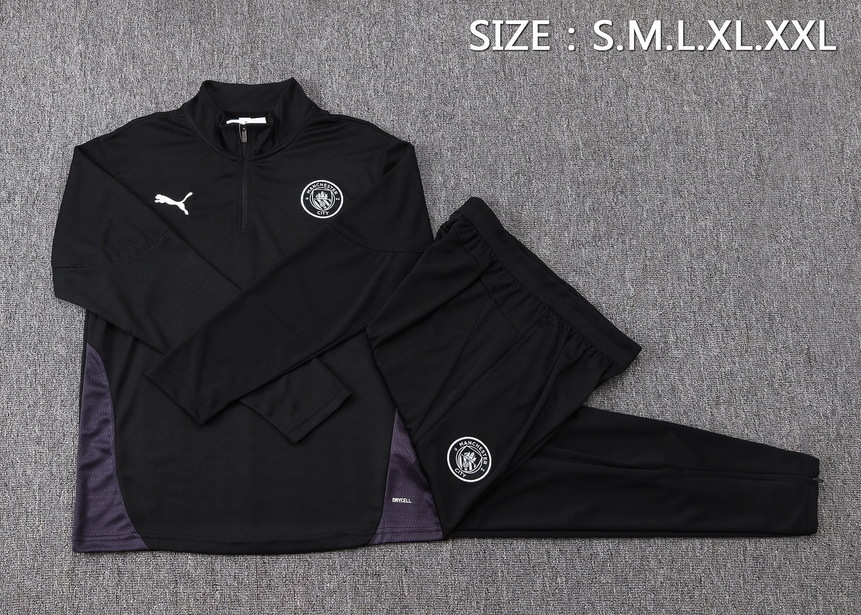 Manchester City Black Tracksuit Half-Zip 25/26