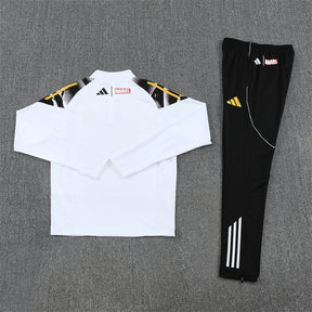 Real Madrid White/Black Tracksuit Half-Zip 25/26