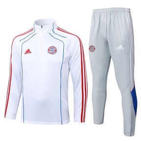 Bayern White/Gray Tracksuit Half-Zip 25/26