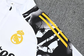 Real Madrid White/Black Tracksuit Half-Zip 25/26
