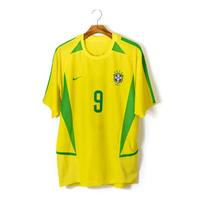 Ronaldo 9 Brazil Home Retro 2002 World Cup Ronaldo Ronaldinho Rivaldo