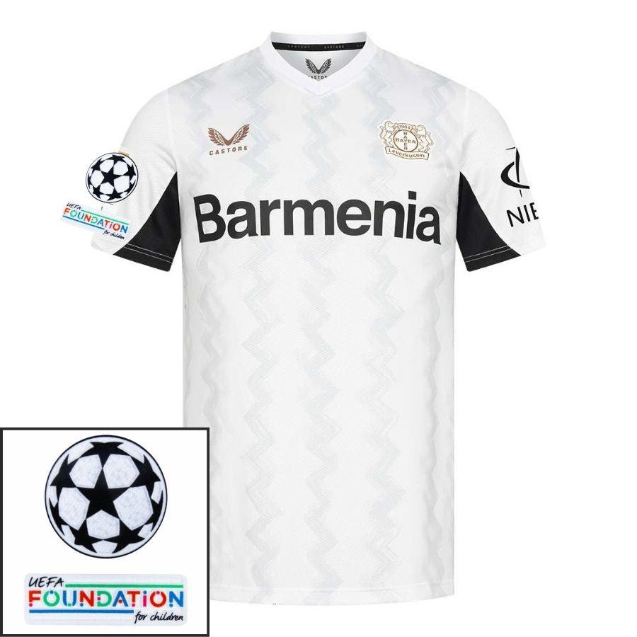 Bayer 04 Leverkusen Wirtz 10 Away Fan Jersey 2024/25 Patches UCL UEFA Foundation (Official Printing)