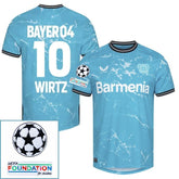 Bayer 04 Leverkusen Wirtz 10 Third Fan Jersey 2024/25 Patches UCL UEFA Foundation (Official Printing)