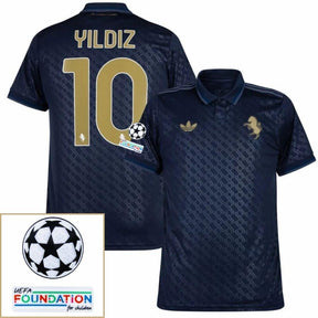 Juventus Third 2024/25 Patches UCL UEFA Foundation (Official Printing)