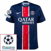 Paris Saint-Germain Fan Jersey Home 2024/25 Patches UCL UEFA Foundation (Official Printing)