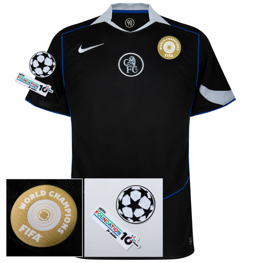 Chelsea Third Fan Jersey 2025/26 Patches FIFA World Champions + UCL + 10th Anniversary UEFA Foundation
