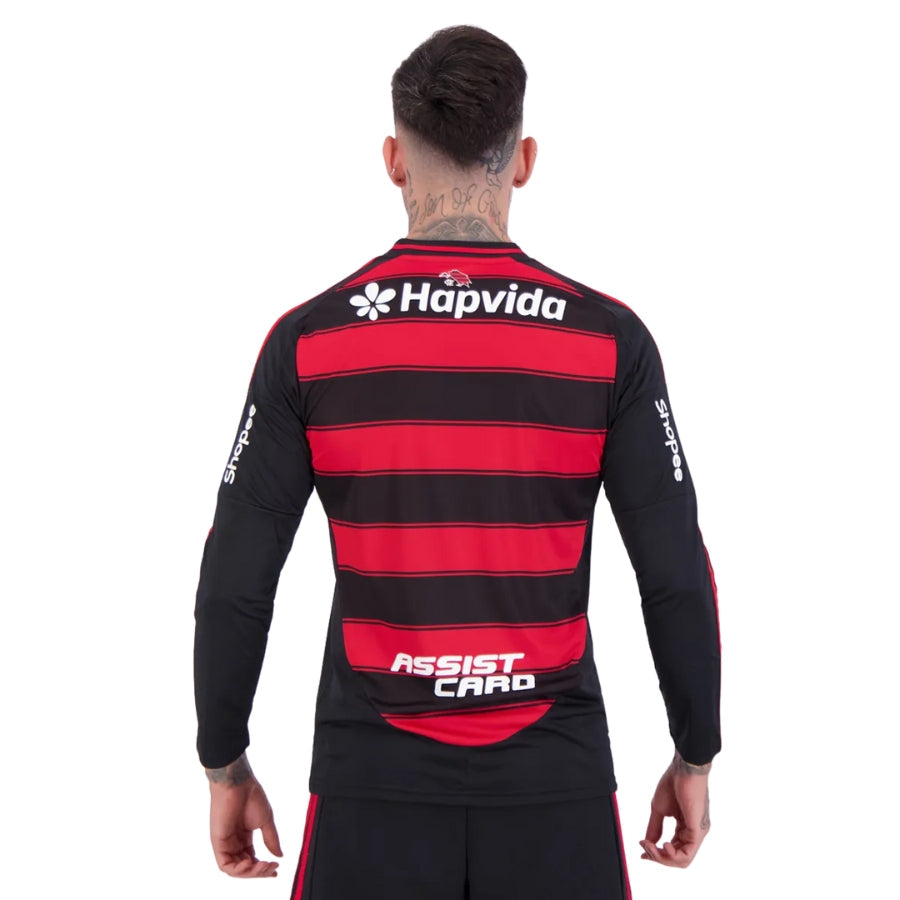 Flamengo Home Fan Jersey Long Sleeve 2025/26 Patch and Sponsorships Official Printing