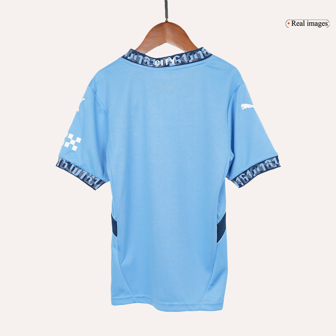 Kids Manchester City Home Kit 2024/2025 - White Blue