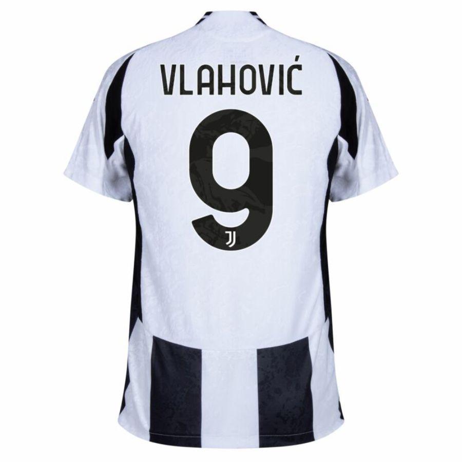 Juventus Vlahovic 9 Home 2024/25 Patches UCL UEFA Foundation (Official Printing)