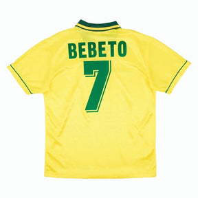 Brazil Home Bebeto 7 Retro Jersey 1994 World cup