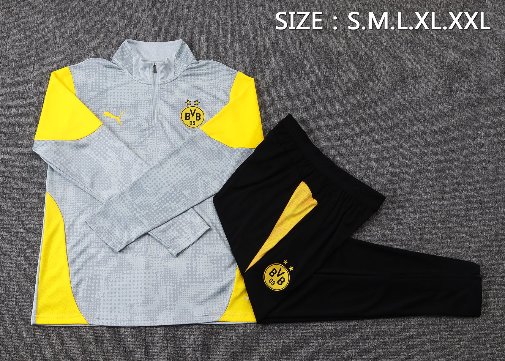 Borussia Dortmund Gray/Black Tracksuit Half-Zip 25/26