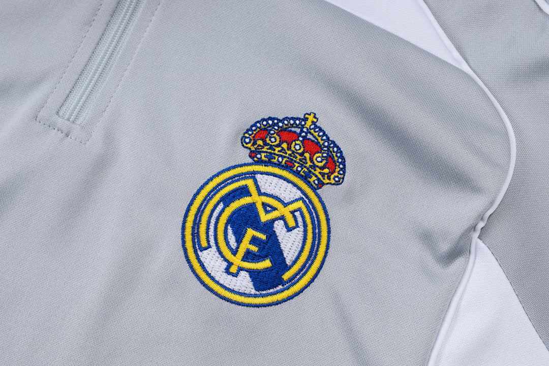 Real Madrid Gray Tracksuit Half-Zip 25/26