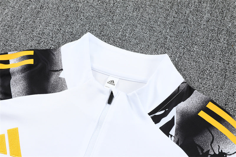 Real Madrid White/Black Tracksuit Half-Zip 25/26
