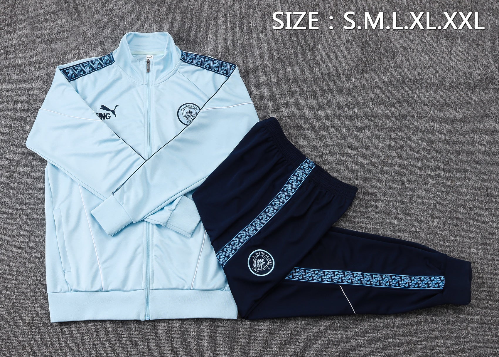 Manchester City Light/Dark Blue Tracksuit Full-Zip 25/26