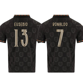 Portugal Fan Jersey Black Panther 2025/26 #13 Eusebio and #7 Ronaldo